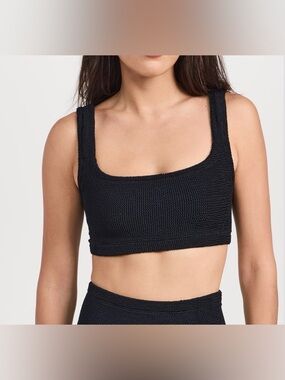 Hunza G Black Patricia Bikini Top O/S